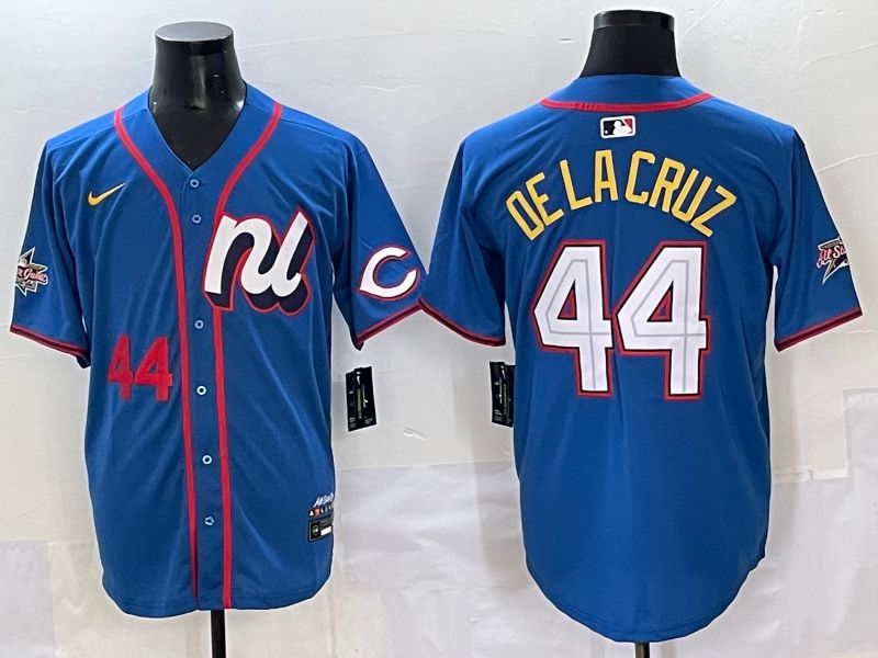 Men 2025 Cincinnati Reds #44 De Lacruz Blue All star Nike MLB Jersey style 4->cincinnati reds->MLB Jersey